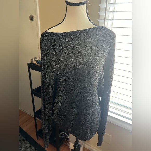 Le Chateau Black Sparkly Sweater - Picture 4 of 7